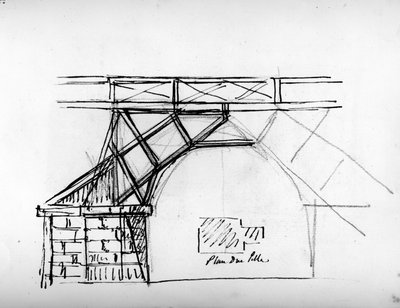 イギリス旅行記」からの建築スケッチ（1766年頃）（紙に鉛筆 作： Francois Joseph Belanger