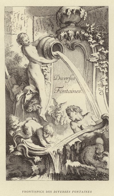 様々な噴水への正面図（エングレービング 作： Francois (after) Boucher