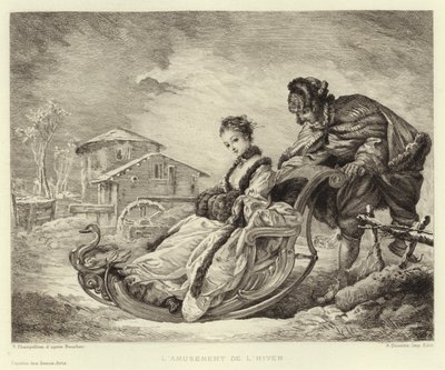 冬の楽しみ（刻印 作： Francois (after) Boucher