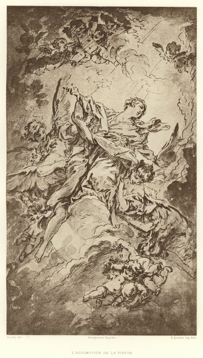 聖母被昇天図（エングレービング 作： Francois (after) Boucher