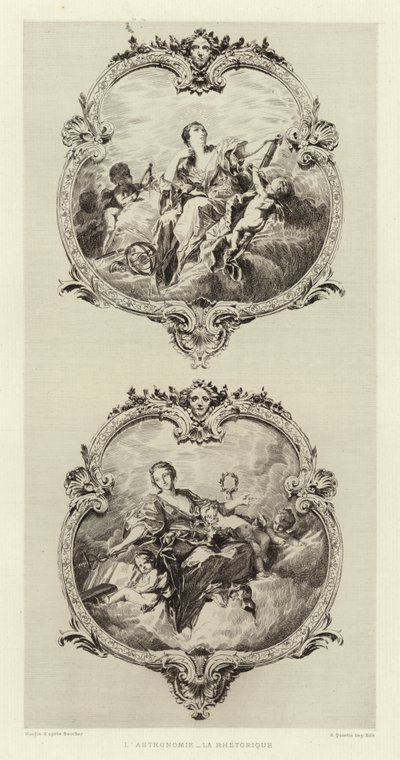 天文学、修辞学（彫刻作品 作： Francois (after) Boucher