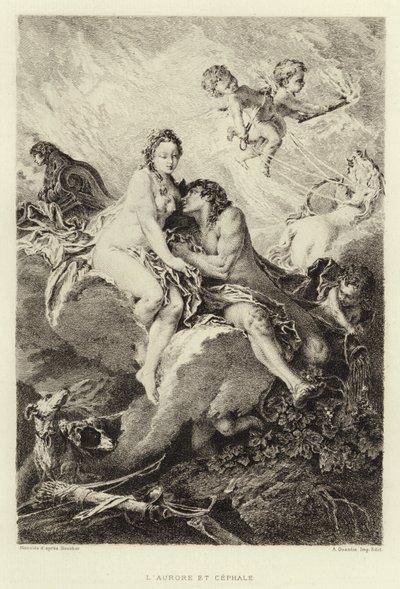夜明けとセファロ(エングレービング) 作： Francois (after) Boucher