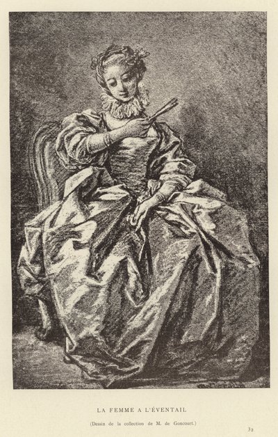 扇風機の女 作： Francois (after) Boucher