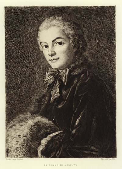 袖のある女」（彫刻 作： Francois (after) Boucher