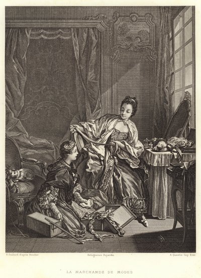 La Marchande de Modes (エングレービング) 作： Francois (after) Boucher