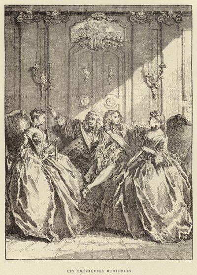 Les Precieuses Ridicules (エングレービング) 作： Francois (after) Boucher