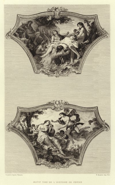 プシュケの物語のモチーフ（エングレービング 作： Francois (after) Boucher
