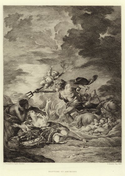 ネプチューンとアミモーン（彫刻 作： Francois (after) Boucher