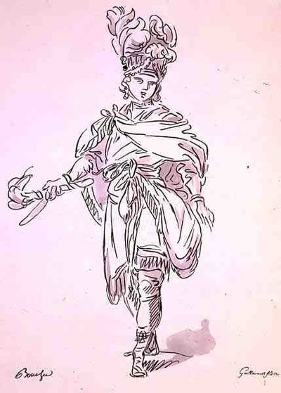 オペラ衣装（Menus Plaisirsコレクションより） A. Guillaumot Filsによる複製（カラーリトグラフ 作： Francois (after) Boucher