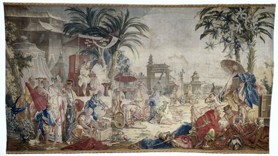 中国市場、マニュファクチュールRoyale de Beauvais 作： Francois (after) Boucher