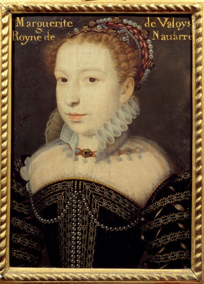 マルグリット・ド・ヴァロワ（1553-1615）またはマルゴー王妃の肖像 フランソワ・クルエ（1515年頃-1572年）の絵画 16世紀 日0.24 X 0.31 m シャンティイ、コンデ美術館 作： Francois (after) Clouet