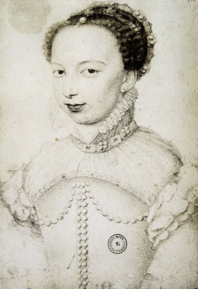 マルゴ王妃ことマルグリット・ド・ヴァロワ（1553-1615）、ナバラ王妃、アンリ4世の最初の妻の肖像（フランソワ・クルエ作 作： Francois (after) Clouet