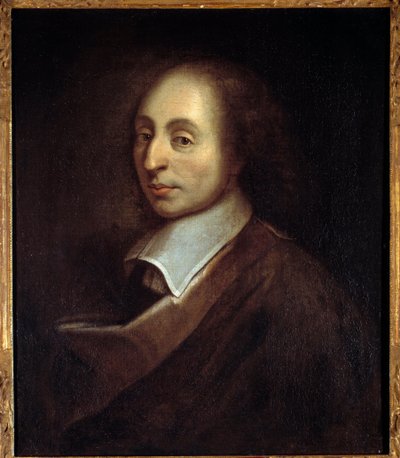 フランソワ・ケスネル（1637-99）による「ブレーズ・パスカル（1623-1662）の肖像」（h s/t 0.70 x 0.56） 。 作： Francois (after) Quesnel
