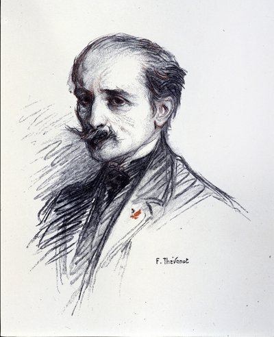 エドモンド・ロスタンの肖像(1868-1918） テブノ・フランソワ（1856-1943）によるドローイング。 作： Francois (after) Thevenot