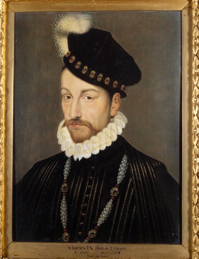 フランス王シャルル9世（1550-1574）の肖像 フランソワ・クルエ（1515-1572年頃）のアトリエの絵 作： Francois (workshop of) Clouet