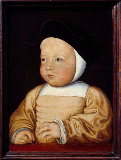 シャルル・ド・フランス（1523-1545）の肖像、アングレームのムッシュー、フランソワ1世の息子、3歳か4歳 フランソワ・クルエ（1515-1572）の工房の絵画 16世紀 日。0,3x0,25 m オルレアン、Musee des Beaux Arts. 作： Francois (workshop of) Clouet