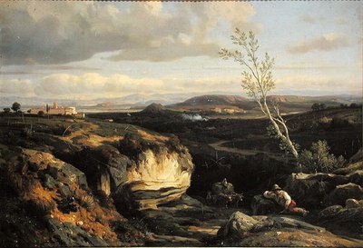 イタリアの風景 作： Francois Antoine Leon Fleury