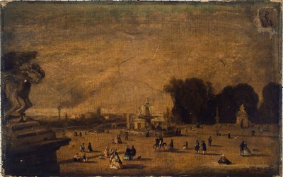 1804年から1858年にかけてのコンコルド広場（現在の8区）の眺め（木に油彩 作： Francois Antoine Leon Fleury