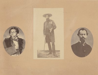 [トーマス・メヒア将軍、マクシミリアン皇帝、ミラモン将軍]、1867年。 作： Francois Aubert