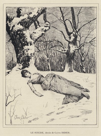 自殺（リトグラフ 作： Francois Auguste Didier Clovis