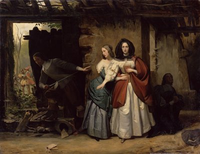 1638年、1835年のイングランドの女王、フランスのヘンリエッタマリアの飛行 作： Francois Augustin Desmoulins