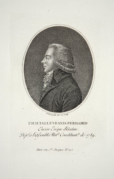 M.Talleyrand-Perigord、Encien Eveque dAutun、パブ。 1791 作： Francois Bonneville