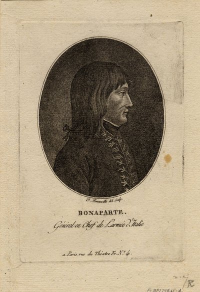 イタリア陸軍の司令官としてのナポレオンc。 1798 作： Francois Bonneville