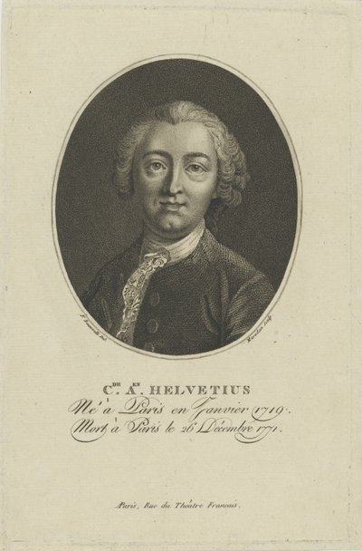 クロード・アドリアン・ヘルベティウスの肖像1715-1771年、c。 1800。 作： Francois Bonneville