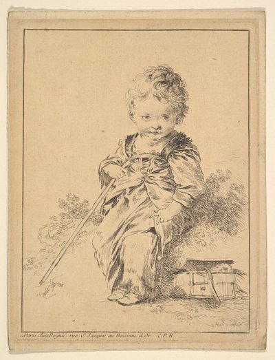 スタッフを抱きかかえる子供 作： François Boucher