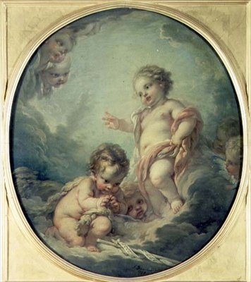 子供時代のキリストと洗礼者ヨハネ 作： François Boucher