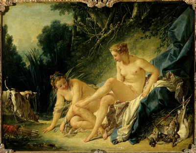 浴場を出るディアンヌ フランソワ・ブーシェ（1703-1770）の絵 作： François Boucher