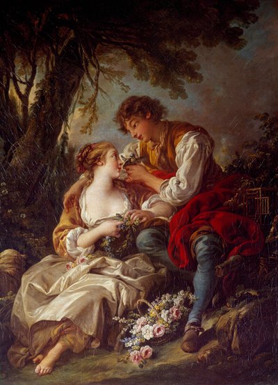 La cage フランソワ・ブーシェ（1703-1770）の絵 1763年 日0.93x0.73 m 作： François Boucher