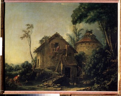 ""Le moulin a vent" (風車) フランソワ・ブーシェ作 (1703-1770) 1752年 モスクワ・プーシキン美術館 作： François Boucher