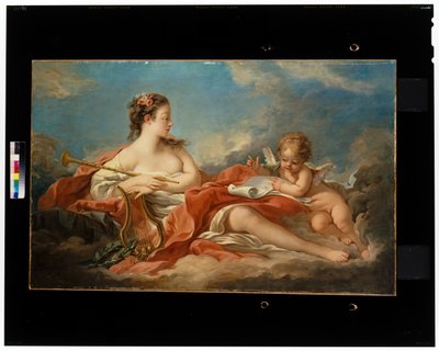 キューピッドに竪琴の音を教える音楽 作： François Boucher