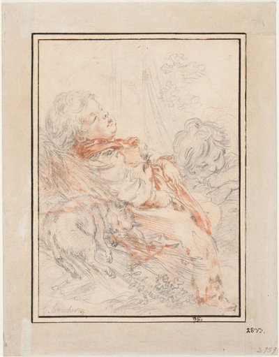 眠っている子供 作： François Boucher