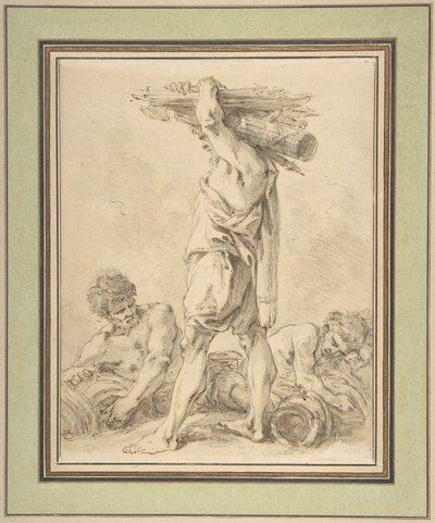 ファスケスと武器を携えた立像 作： François Boucher