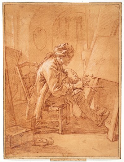 アトリエにいる芸術家 作： François Boucher
