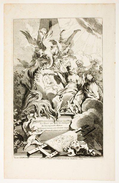 ワトーの墓に描かれた美女たち 作： François Boucher