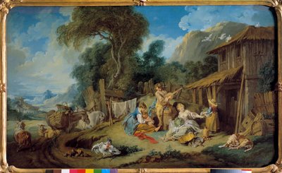 農家の残りの絵 フランソワ・ブーシェ（1703-1770） 1734年 個人蔵 作： François Boucher