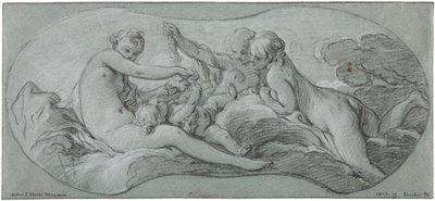 キューピッドと遊ぶ三美神 作： François Boucher