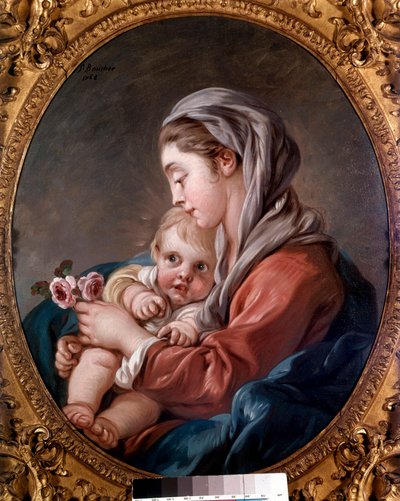 聖母子イエス画 フランソワ・ブーシェ（1703-1770） 18世紀 個人蔵 作： François Boucher