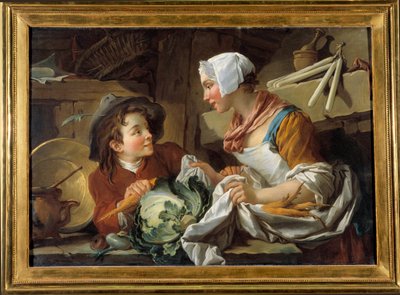 料理人と青年 フランソワ・ブーシェ（1703～1770）の絵画 1735年サント・アドレス美術館（Musee de Sainte Address 作： François Boucher
