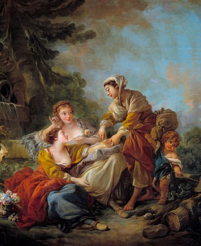 占い師。フランソワ・ブーシェ（1703-1770）の絵画 18世紀 作： François Boucher