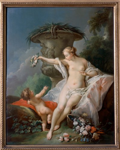 ヴィーナスとキューピッド（キャンバスに油彩） 作： François Boucher
