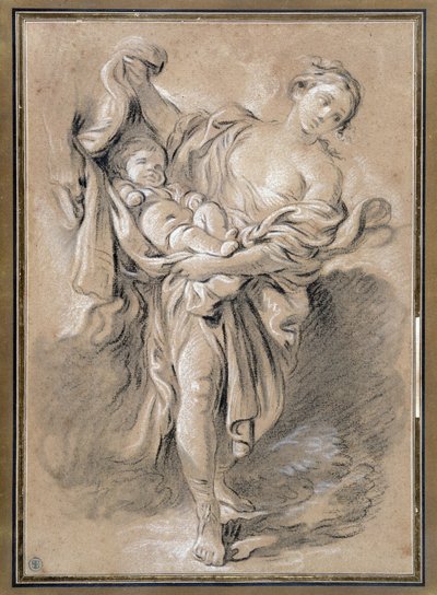 子供を連れた女性 作： François Boucher