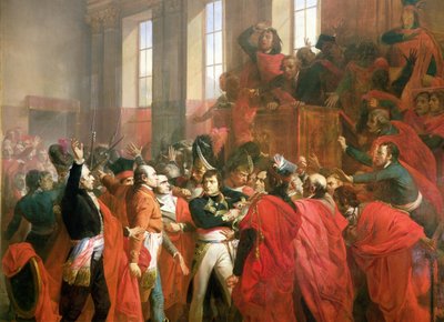 1840年1799年11月10日、セントクラウドでのボナパルトと500評議会（50509の詳細） 作： Francois Bouchot