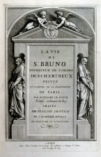 フランソワ・ショーボーによる1680年のエングレーヴィング「シャルトルー修道会の創設者である聖ブルーノの生涯 作： Francois Chauveau