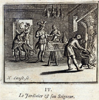 ジャン・ド・ラ・フォンテーヌ（1621-95）の寓話集。フランソワ・ショーボー（1613-1676）によるイラスト。1728年の版。 作： Francois Chauveau