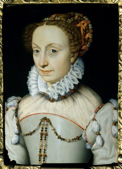ナバラ王妃ジョアン・オブ・アルブレ（またはジョアン3世・アルブレ）の肖像（1528-1572年）。フランソワ・クルエ（1515-1572）による絵画 作： François Clouet