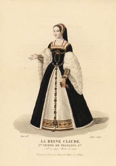 フランシス1世の最初の妻、クロード王妃 作： François Clouet